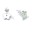 S925 Sterling Silver Checkerboard Flower Ear Stud Women Earrings