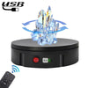 22cm USB Charging Rotating Display Stand Video Shooting Props Turntable, Load: 10kg, No Battery(Black)