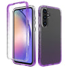 For Samsung Galaxy A55 5G Shockproof Clear Gradient PC + TPU Phone Case(Purple)
