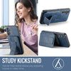 For Samsung Galaxy S25+ 5G Fierre Shann FS-024 Oil Wax Cow Leather Card Holder Back Phone Case(Blue)