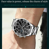 OLEVS 2870 Men Multifunctional Chronograph Three Eyes Waterproof Quartz Watch(Black + Silver)