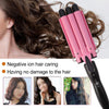 20-32m Automatic Ceramic Perm Splint Hair Curler 3 Barrels Big Wave Hair Curling Iron Tools, Size:32mm(Pink)