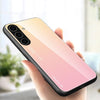 For Samsung Galaxy S25 5G Gradient Color Glass Phone Case(Yellow Pink)