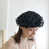 Elegant Sweet Style Lace Beret, Suitable for Head Circumference: 56-58cm(Black)