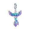 BSC880 S925 Sterling Silver Colorful Gradient Phoenix Pendant Accessories DIY Bracelet Beads