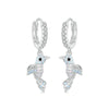 S925 Sterling Silver Platinum Plated Opal Studded Bird Earrings for Women(BSE991)
