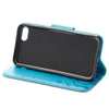 For  iPhone 8 & 7  Pressed Flowers Horizontal Flip Leather Case with Holder & Card Slots & Wallet(Blue)