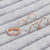 5 PCS/Set Fashion Women Rose Gold Rhinestone Elegant Rings Jewelry Set, Ring Size:8