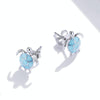 S925 Sterling Silver Blue Turtle Women Earrings