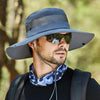 9090 Men Outdoor Fishing Climbing Mountain Large Brim Fisherman Hat(Grey)