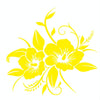 D-798 Flowers Bloom Pattern Car Modified Decorative Sticker(Yellow)