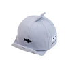 C0363 Cartoon Shark Pattern Baby Peaked Cap Cotton Hat, Size: 46cm Adjustable(Blue)