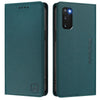 For Samsung Galaxy S20 RC01 Dual-Folded Magnetic Suction RFID Leather Phone Case(Dark Green)