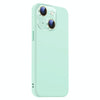 For iPhone 14 Plus Nano Lens Cover Liquid Silicone Phone Case(Light Cyan)
