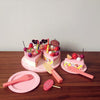 Wooden Strawberry Double-Layer Birthday Cake Children Educational Role-Playing Toy(Pink)