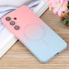 For Samsung Galaxy S25+ 5G Liquid TPU Silicone Gradient MagSafe Phone Case(Pink Blue)