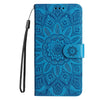 For Xiaomi Redmi K70 / K70 Pro Embossed Sunflower Leather Phone Case(Blue)