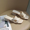 Outerwear Retro Soft Leather Chunky Heel Square Toe Open-toed Sandals, Size: 36(Beige)