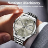 OLEVS 9946 Men Diamond Roman Scale Waterproof Quartz Watch(Grey + Silver)