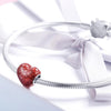 S925 Pure Silver Red Love DIY Bracelet Necklace Beads
