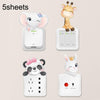5sheets Cartoon Animal Switch Sticker Children Room Decoration(As Show)