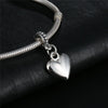 10pcs Heart Shape Smooth Surface Bead Silvering Big Hole Charm Pendants Fit Necklace