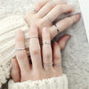Simple Design Vintage Joint Rings Sets(J7214 Silver)