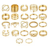 22pcs/set Heart Butterfly Joint Open Ring(SKU7161 Gold)
