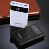 HAWEEL DIY 4x 18650 Battery (Not Included) 12000mAh Dual-way QC Charger Power Bank Shell Box with 2x USB Output & Display,  Support QC 2.0 / QC 3.0 / FCP / SFCP /  AFC / MTK / BC 1.2 / PD(White)