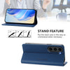 For Samsung Galaxy S23 5G RC01 Dual-Folded Magnetic Suction RFID Leather Phone Case(Dark Blue)
