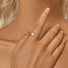 S925 Sterling Silver Platinum-plated White Shell Love Adjustable Open Ring(BSR520-E)