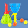 Children Toy Throwing Ball Parent-Child Outdoor Bouncy Ball Game Kit, Random Color Delivery(2 Catapults + 4 Balls)