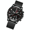 FNGEEN 5757 Men Waterproof Sports Fashion Stainless Steel Watch(Black Net Black Shell Black Surface)