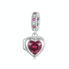 S925 Sterling Silver Permanent Love Heart Pendant DIY Beads(SCC2746)