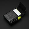 PU Leather Cigarette Case Lighter Case Business Card Case(Stone Pattern Black)