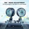 5V USB Port Car Dual-head Fan Circulation Fan(Black)