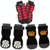 4pcs Dog Knitted Breathable Footwear Outdoor Non-slip Pet Socks, Size: L(Red)