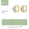 Sterling Silver Zircon Earrings Simple Temperament S925 Earrings, Color:Gold