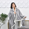 100x150cm Flannel Thickened Embossed Shawl Blanket Office Air Conditioning Blanket(Light Grey)