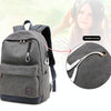 Multi-Function Travel Casual Canvas Backpack Students Bag with External USB Charging Interface & Headphone Jack (Coffee)