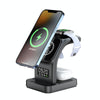 YP-HY05 15W 5 in 1 Magnetic Multifunctional Wireless Charger with Clock (Black)