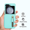 For Samsung Galaxy Z Flip5 Crossbody Zipper Dual Buckle Card Bag Folding Phone Case(Green)