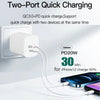 CS-20W Mini Portable PD3.0 + QC3.0 Dual Ports Fast Charger with 3A USB to 8 Pin Data Cable(US Plug)