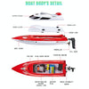 HongXunJie HJ806 2.4Ghz Water Cooling High Speed Racing Boats with Remote Controller, Auto Flip Function, 200m Control Distance(Red)