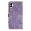 For Samsung Galaxy A06 4G Skin-feel Embossed Butterfly Leather Phone Case(Purple)