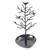 Birdie Tree Shape Ear Stud Earrings Bracelet Pendant Necklace Jewelry Display Storage Rack(Black)