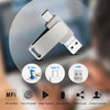 16 GB USB 3.0 + 8 Pin + USB-C / Type-C 3 in 1 Phone Computer Metal Rotatable U-Disk(Black)