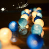 3M 20 Leds Cotton Ball Light String Holiday Wedding Christmas Party Bedroom Fairy Lights Outdoor LED Light Garland Decoration, Power Supply: USB(Blue)
