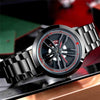 SANDA1009 Watch Man Student Casual Waterproof Steel Band Watch Man(Black)
