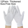 12 Pairs Pure Cotton Working Gloves, Thickened SizeFree Size